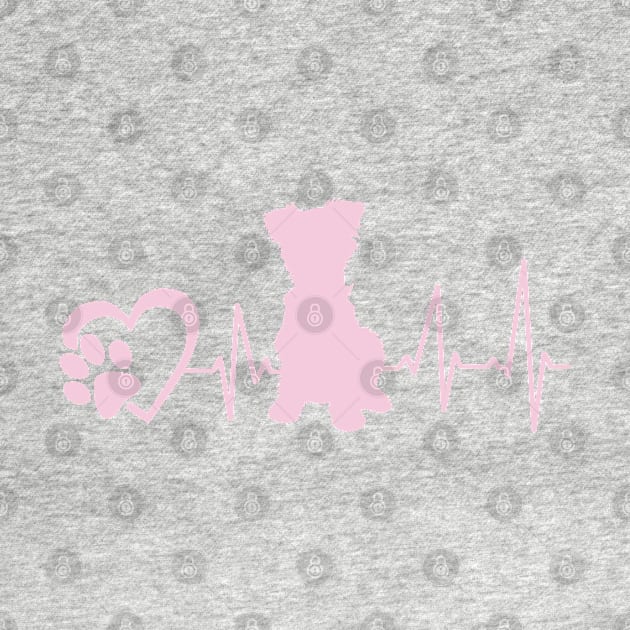 Womens Yorkie Print Girls Kids Heartbeat Yorkshire Terrier by Linco